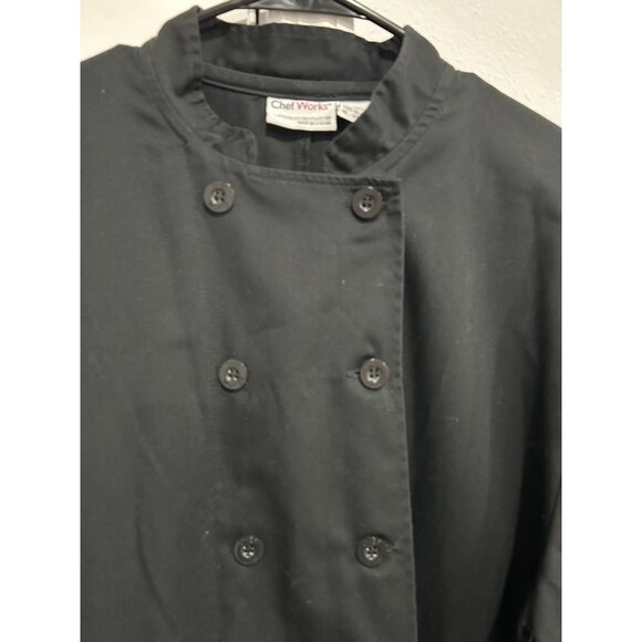 Chef Works Black Long Sleeve Double-Breasted Chef Coat Jacket L - Picture 4 of 9